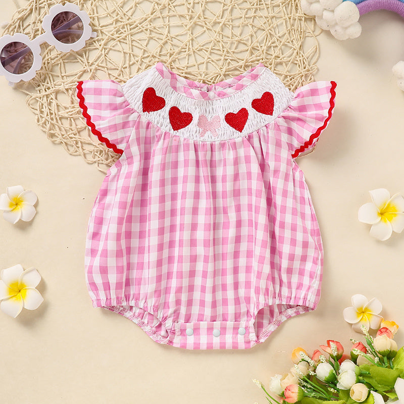 Newborn Baby Girls Smocked Romper