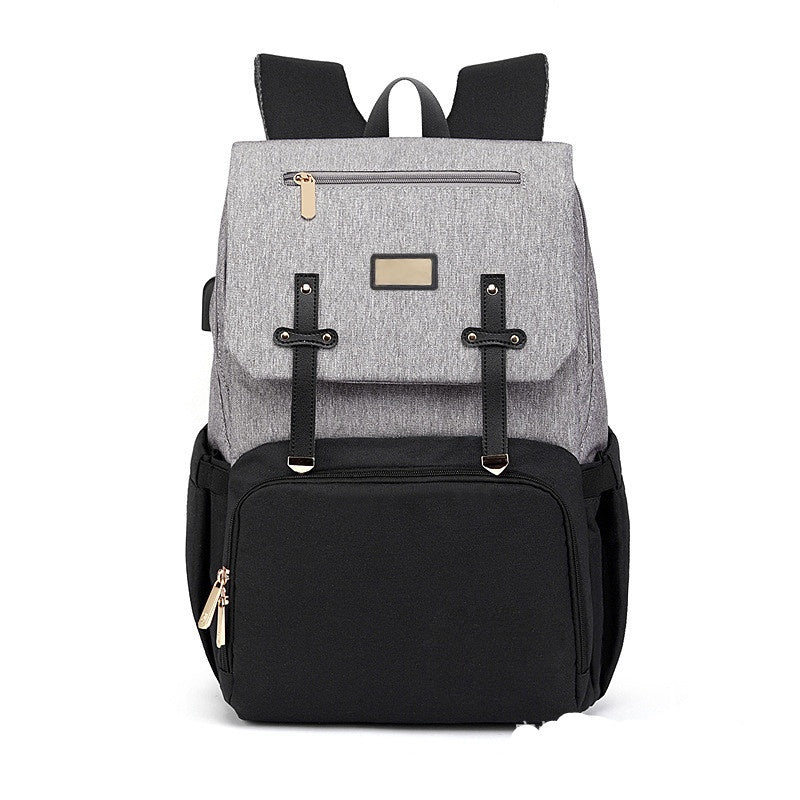 Multifunctional Baby Backpack with Bottle – Stylish & Spacious Diaper Bag for Modern Parents