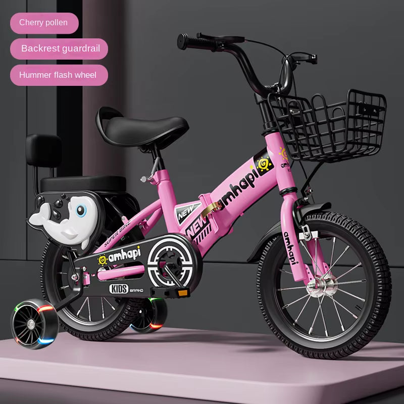 Children'S Folding Bicycle Baby Stroller 12-14-16-18-20 Inch Bicycle New Boys and Girls 2 Years Old - 10 Years Old Bicycle 2024