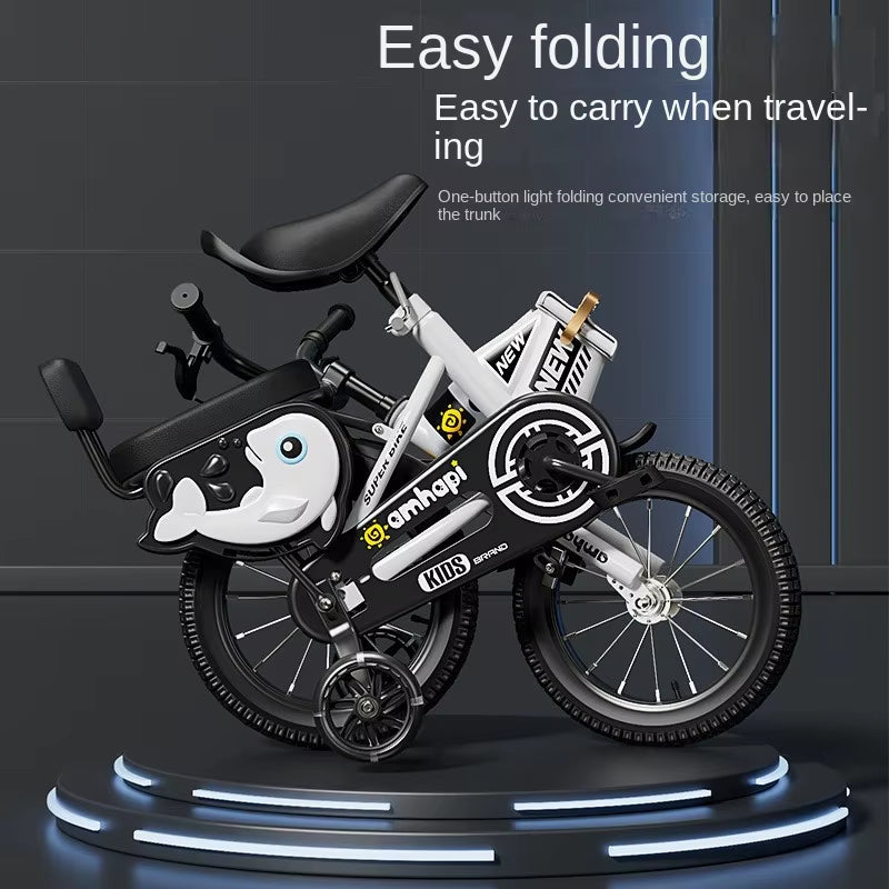 Children'S Folding Bicycle Baby Stroller 12-14-16-18-20 Inch Bicycle New Boys and Girls 2 Years Old - 10 Years Old Bicycle 2024