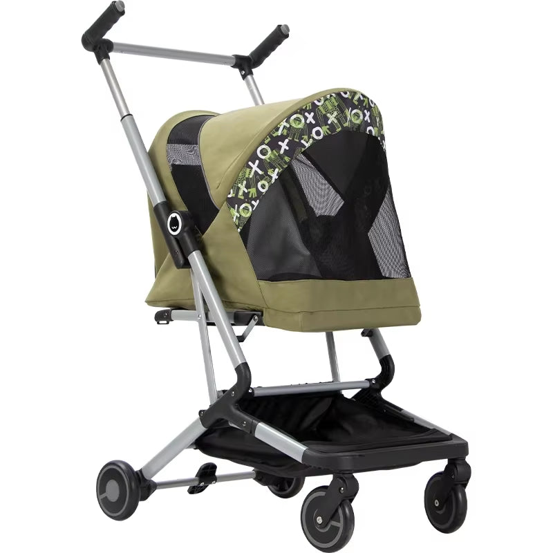 Ultra-Light Portable Pet Stroller Foldable Travel Pet Stroller for Small Dogs and Cats Large Capacity Breathable Pet Stroller