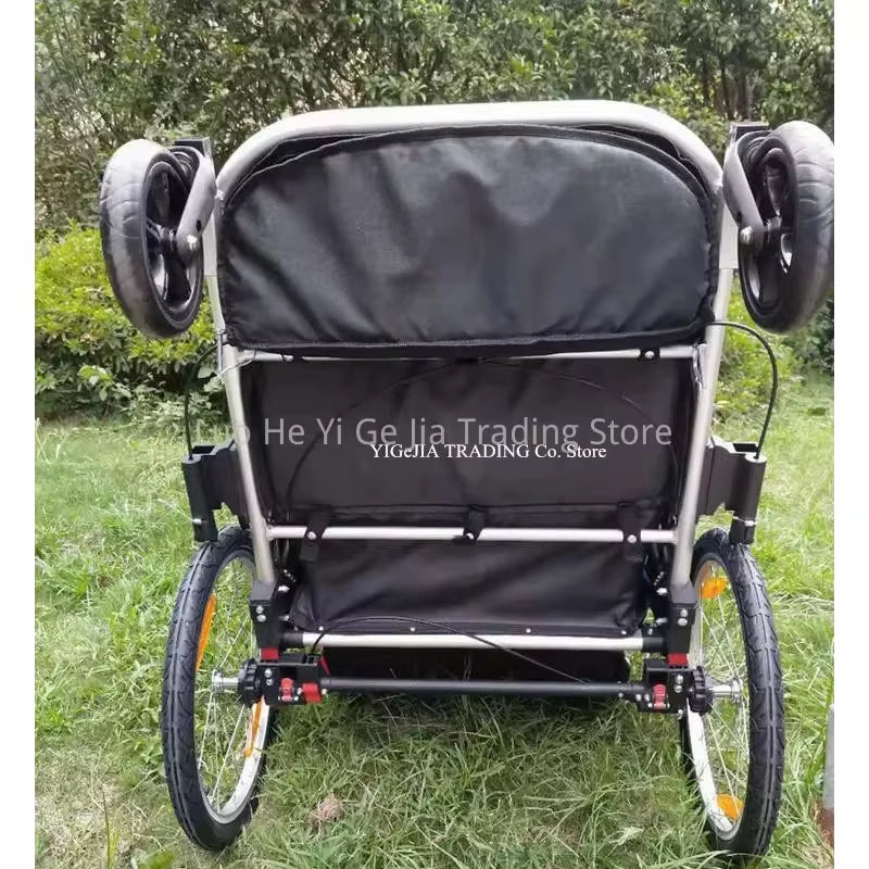 3 in 1 Kids Bike Trailer Twins Stroller Baby Jogger Red ,3 Color for Available