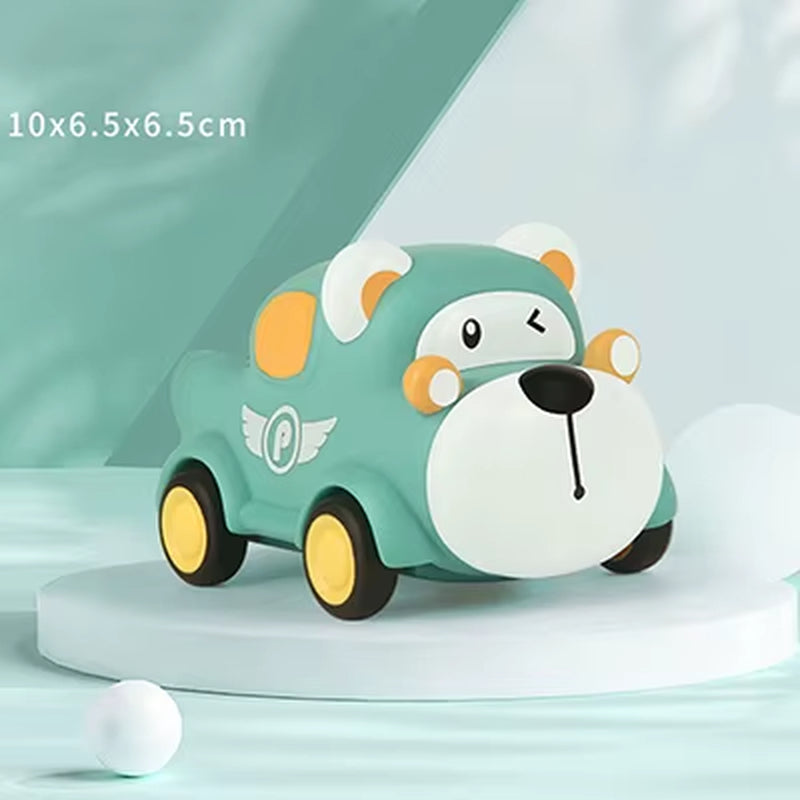 Baby Car Toys Press Gear Car Children'S Toy Car Cute Pull Back Inertial Car Toy for Toddler Puzzle Animals Car Gift for Children