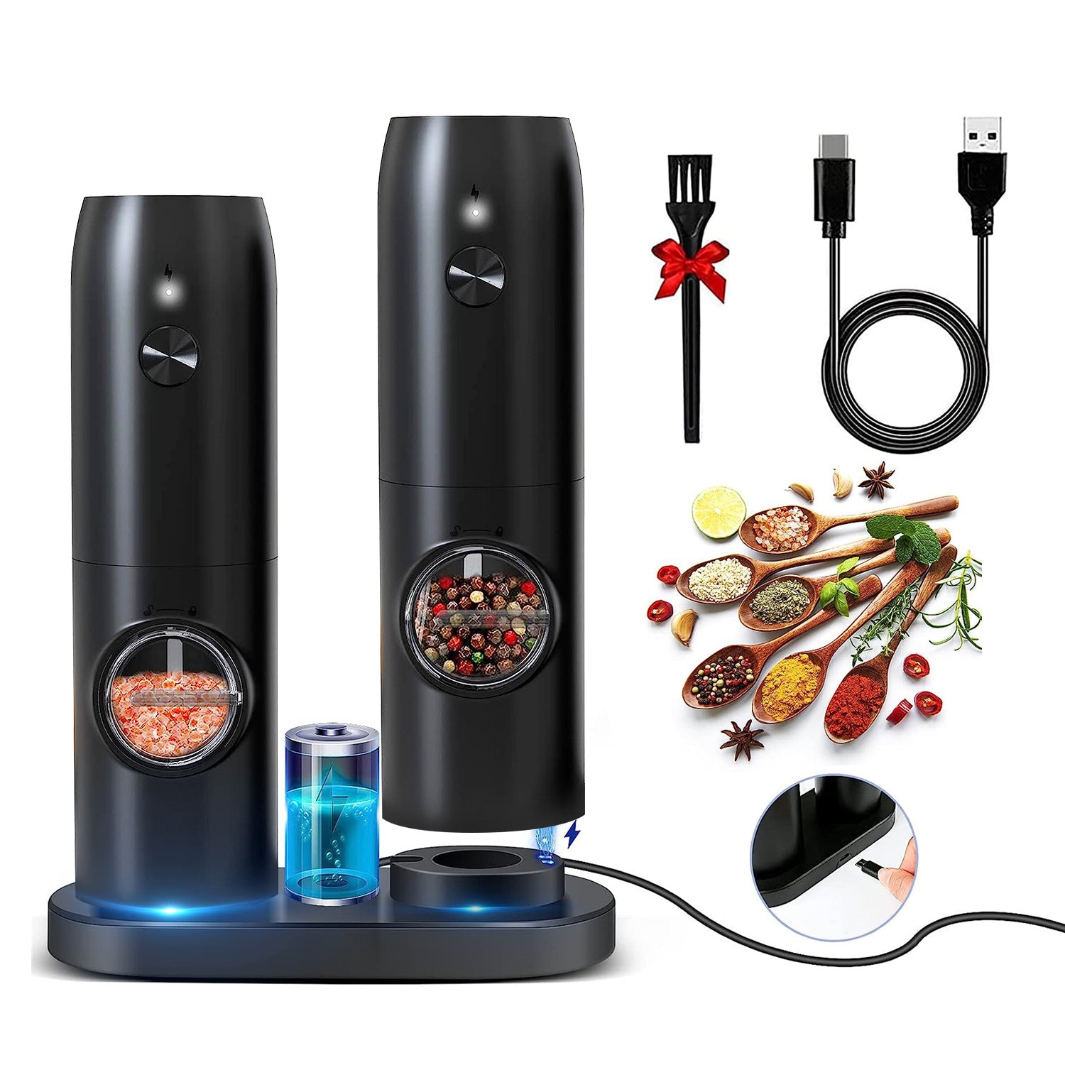Electric Salt And Pepper Grinder Rechargeable