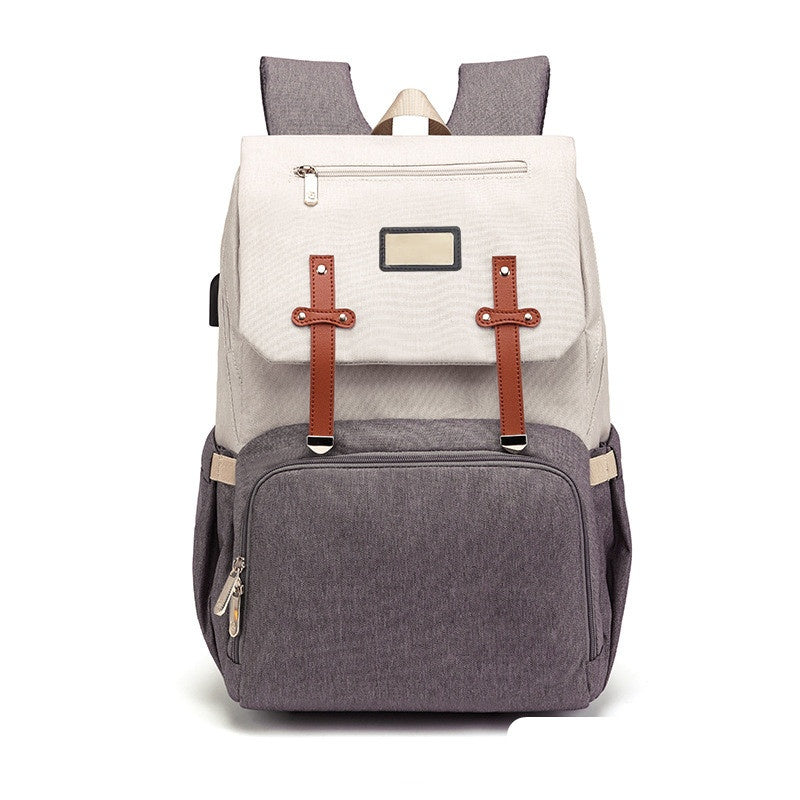 Multifunctional Baby Backpack with Bottle – Stylish & Spacious Diaper Bag for Modern Parents