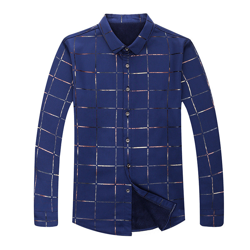 Men's checked long-sleeve shirts