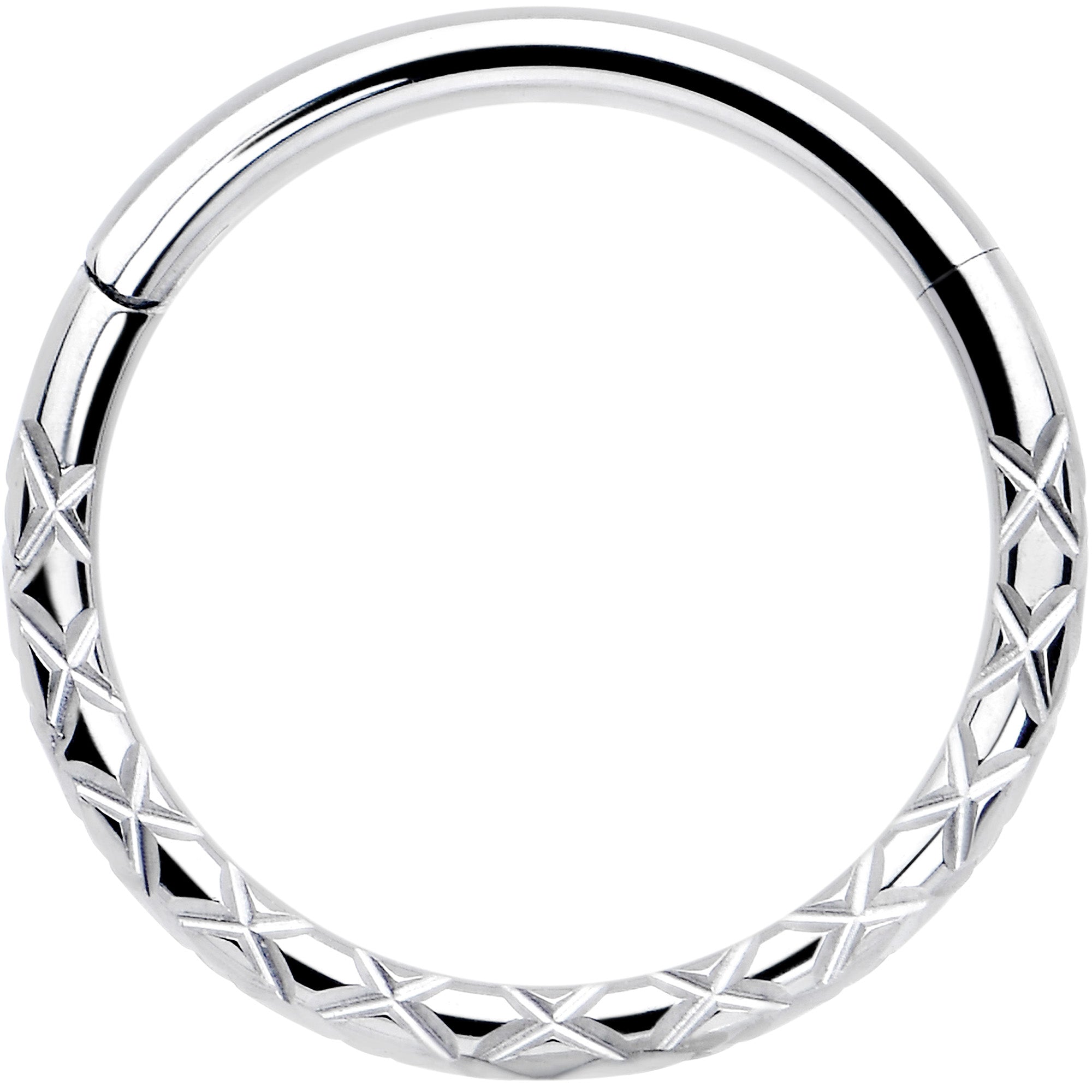 16G 3/8 Implant Grade Titanium Snakeskin Style Hinged Segment Ring