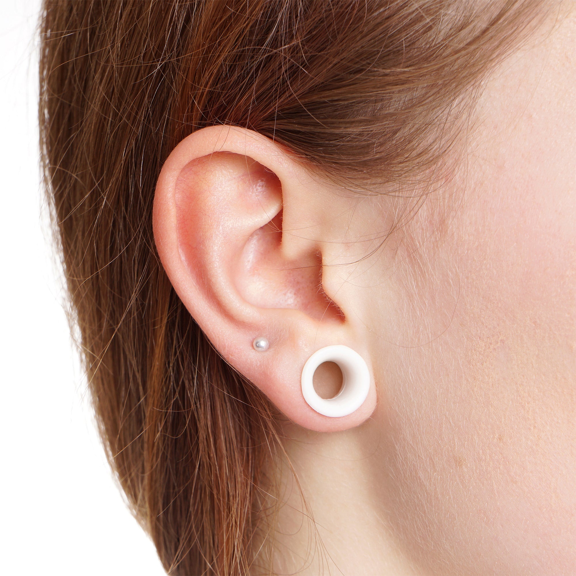 14G to 1/2 White Acrylic 54 Piece Ear Stretching Kit with Jojoba Oil