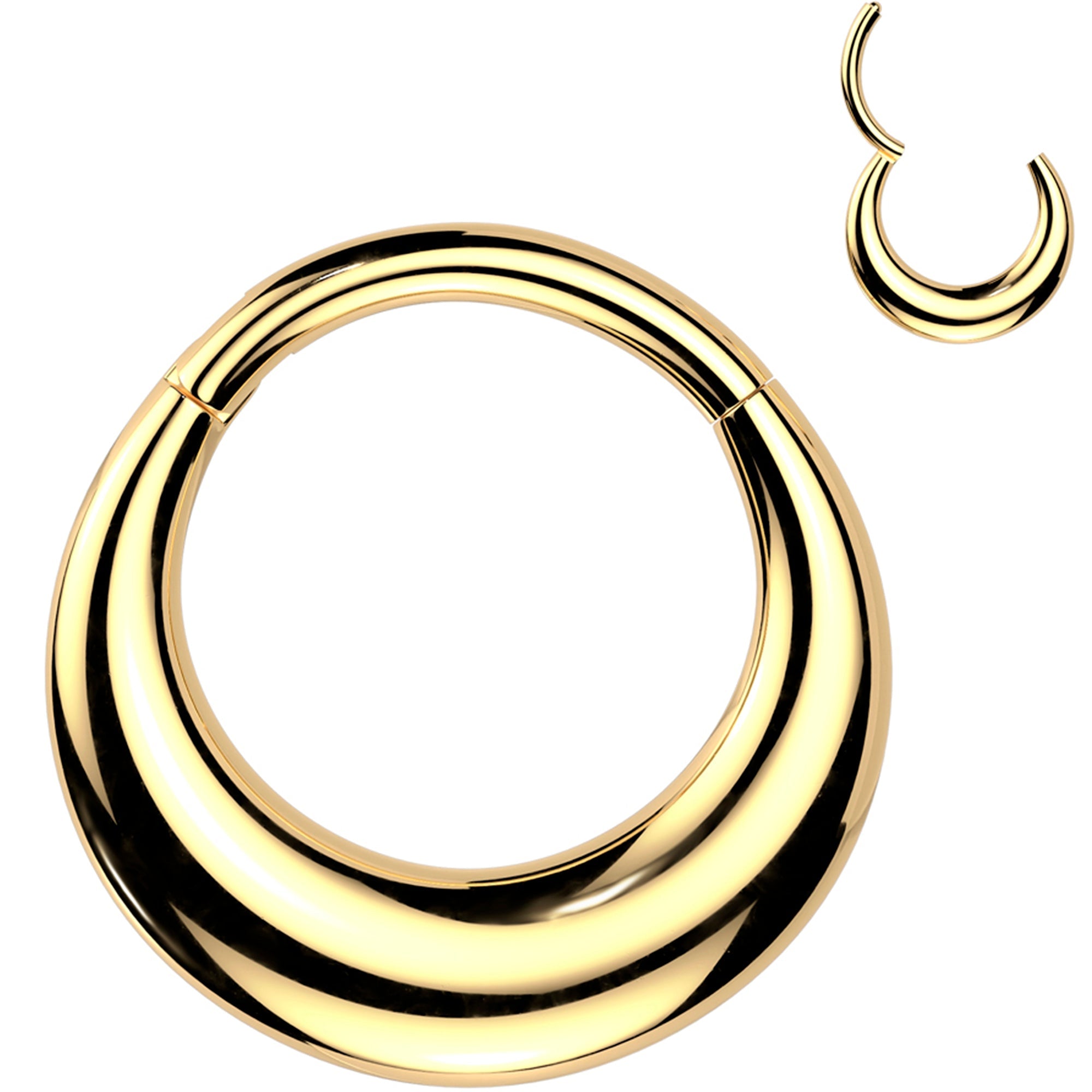 16G 5/16 Gold Tone Simplicity Thick Precision Hinged Segment Ring