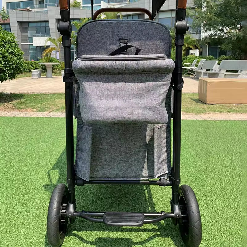 2 Seater Baby Wagon Hot Sale Outdoor Folding Trolleys Carts Portable Kids Stroller Wagon