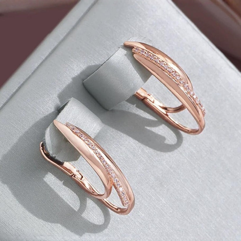 Magníficos pendientes europeos y americanos para mujer, elegantes pendientes de circonita de alta calidad.