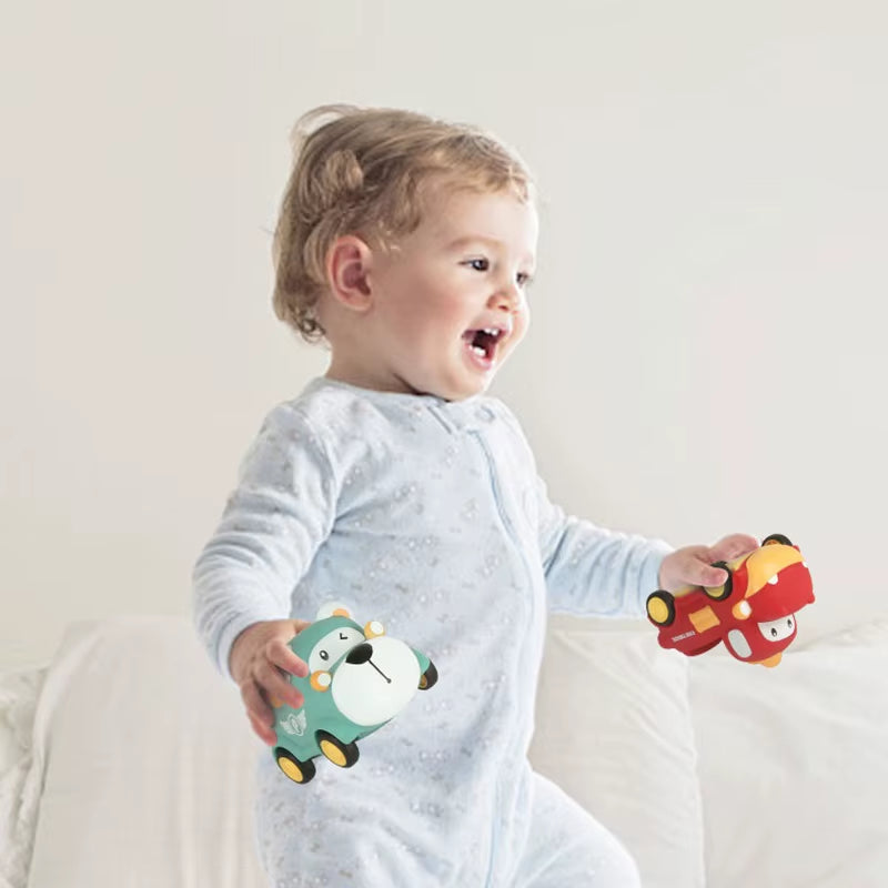 Baby Car Toys Press Gear Car Children'S Toy Car Cute Pull Back Inertial Car Toy for Toddler Puzzle Animals Car Gift for Children