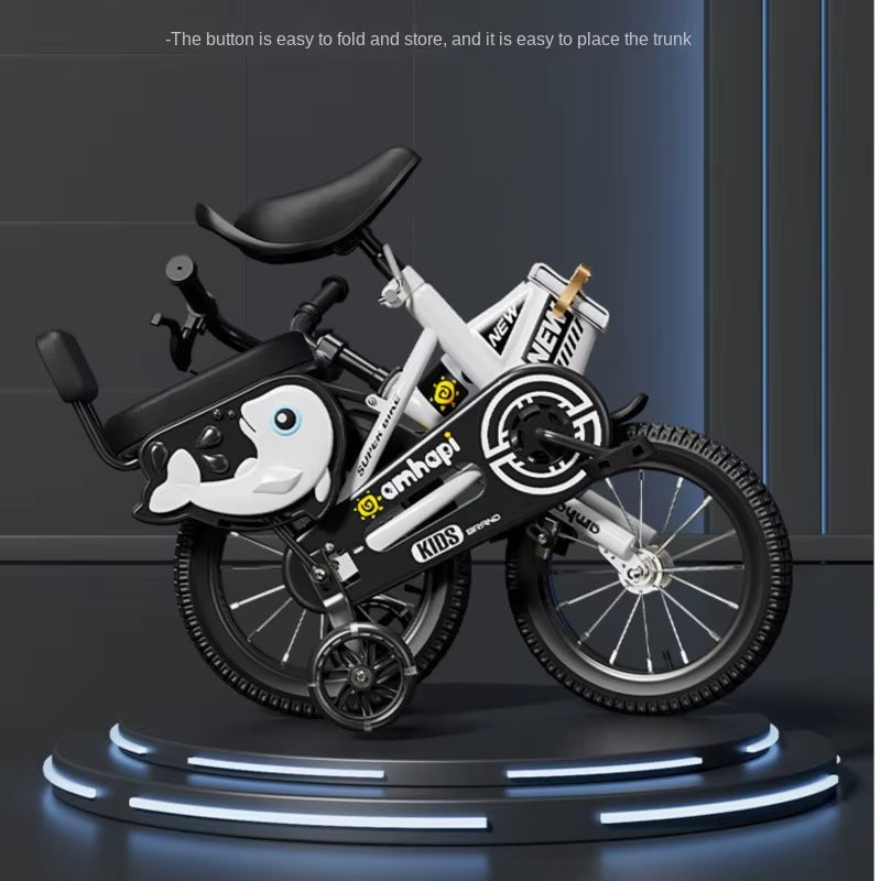 Children'S Folding Bicycle Baby Stroller 12-14-16-18-20 Inch Bicycle New Boys and Girls 2 Years Old - 10 Years Old Bicycle 2024