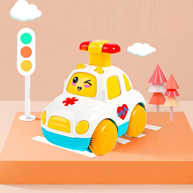 Baby Car Toys Press Gear Car Children'S Toy Car Cute Pull Back Inertial Car Toy for Toddler Puzzle Animals Car Gift for Children