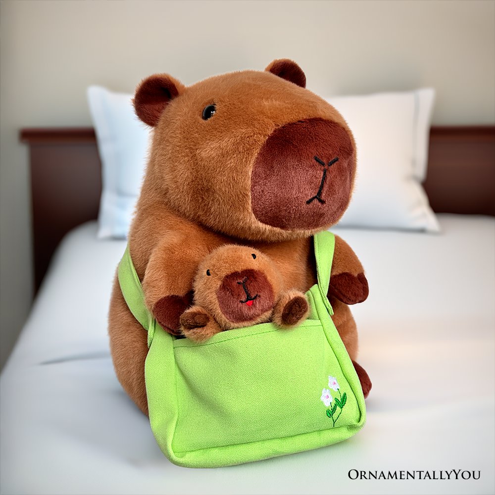 Coco the Capybara and Her Baby Plushie Set