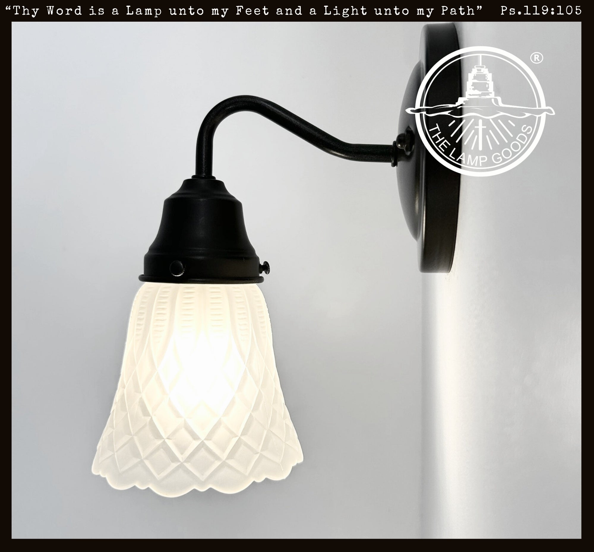 Frosted Diamond Quilted Glass Wall Sconce