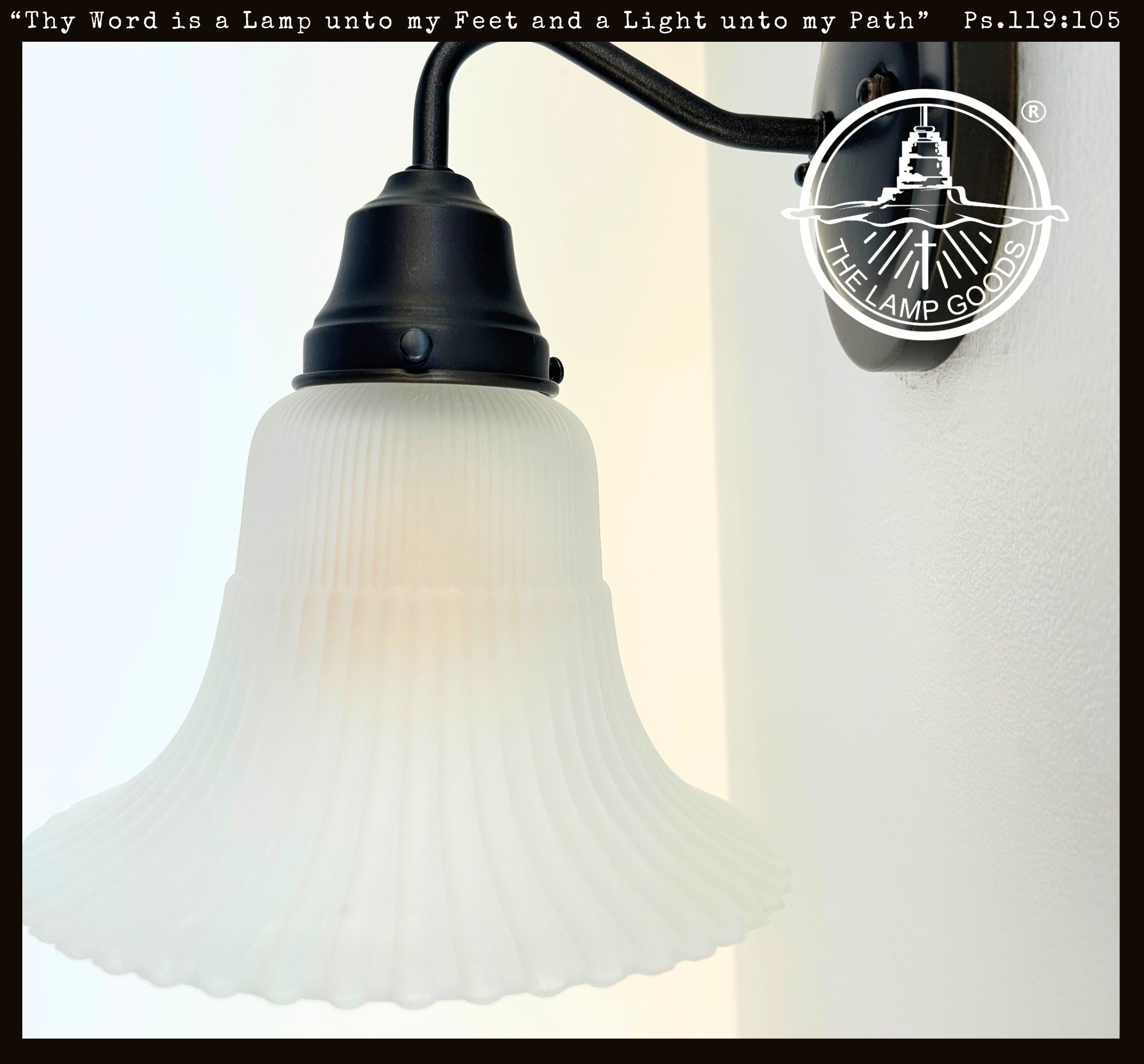 Large Antique Super Flare Frosted Glass Wall Sconce