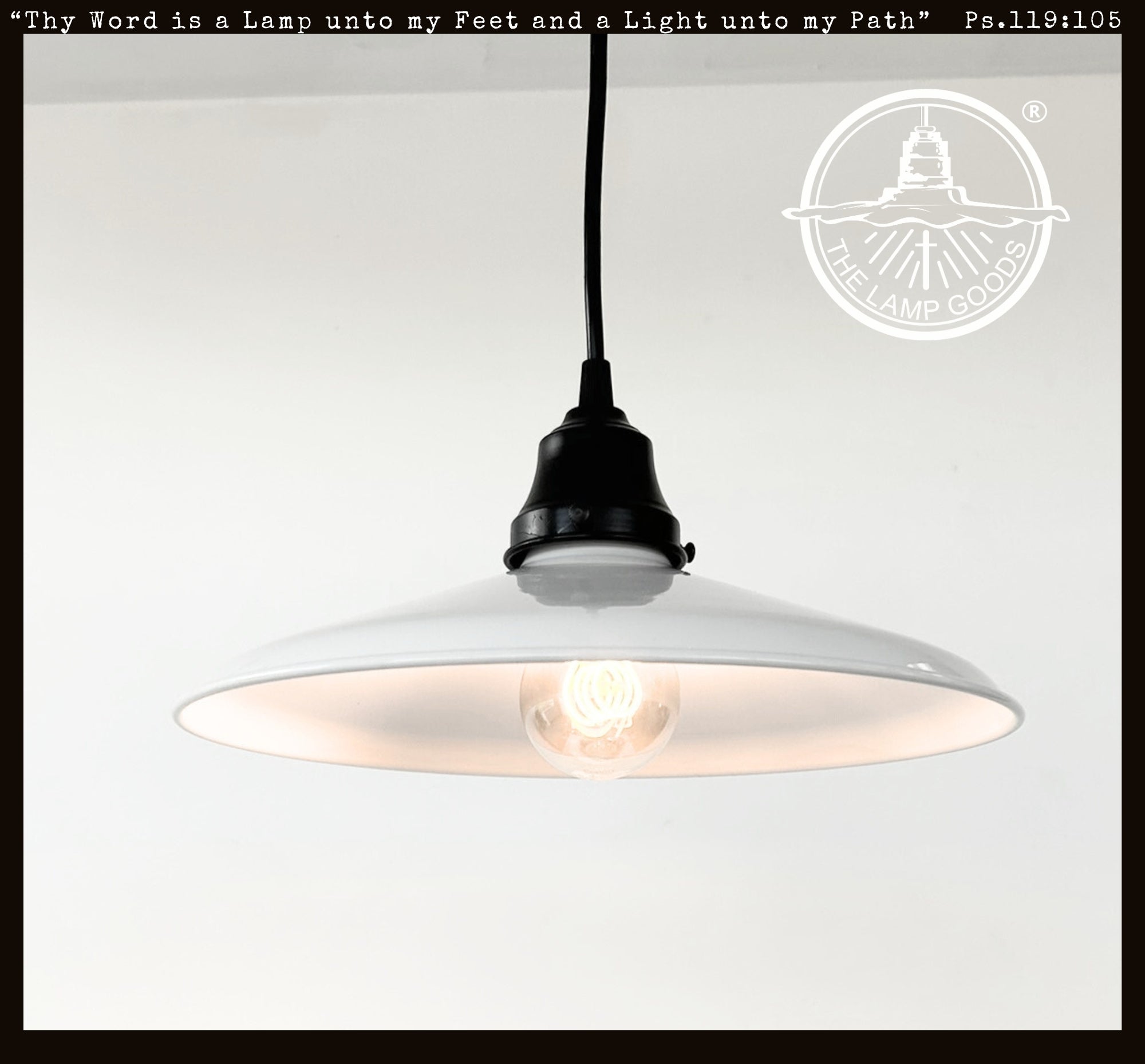 White Enamel Barn Pendant Light – Farmhouse Industrial Ceiling Fixture