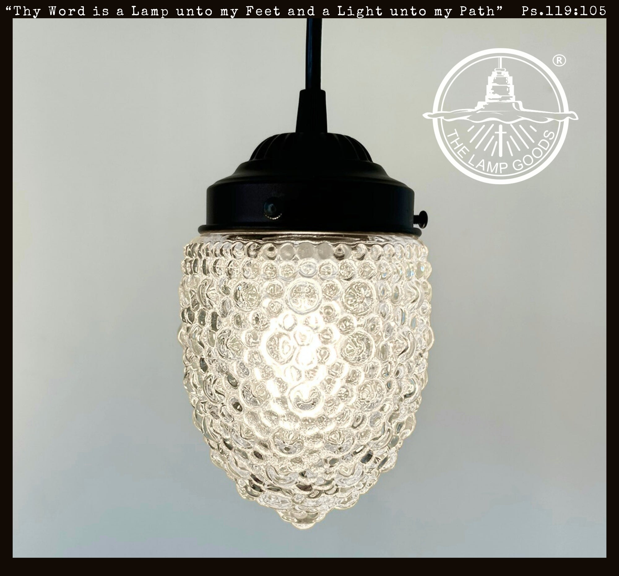 Antique Style "Torpedo" Tinted Teardrop Hobnail Pendant