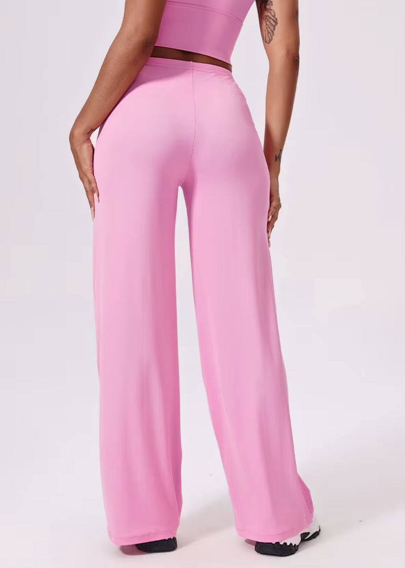 Loose Drawstring High Waist Yoga Pants Women Sportwear Elastic Casual Sport Wide Trousers Gym Workout Clothing Female Sweatpants