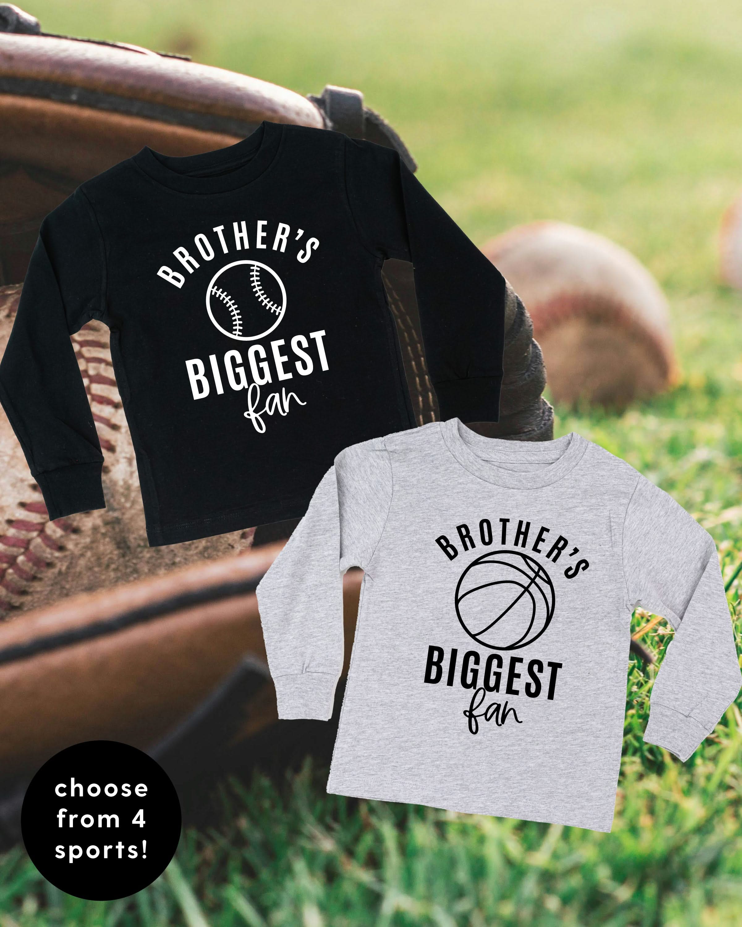 Brother's Biggest Fan - (Choose your Sport) - Child Long Sleeve Tee