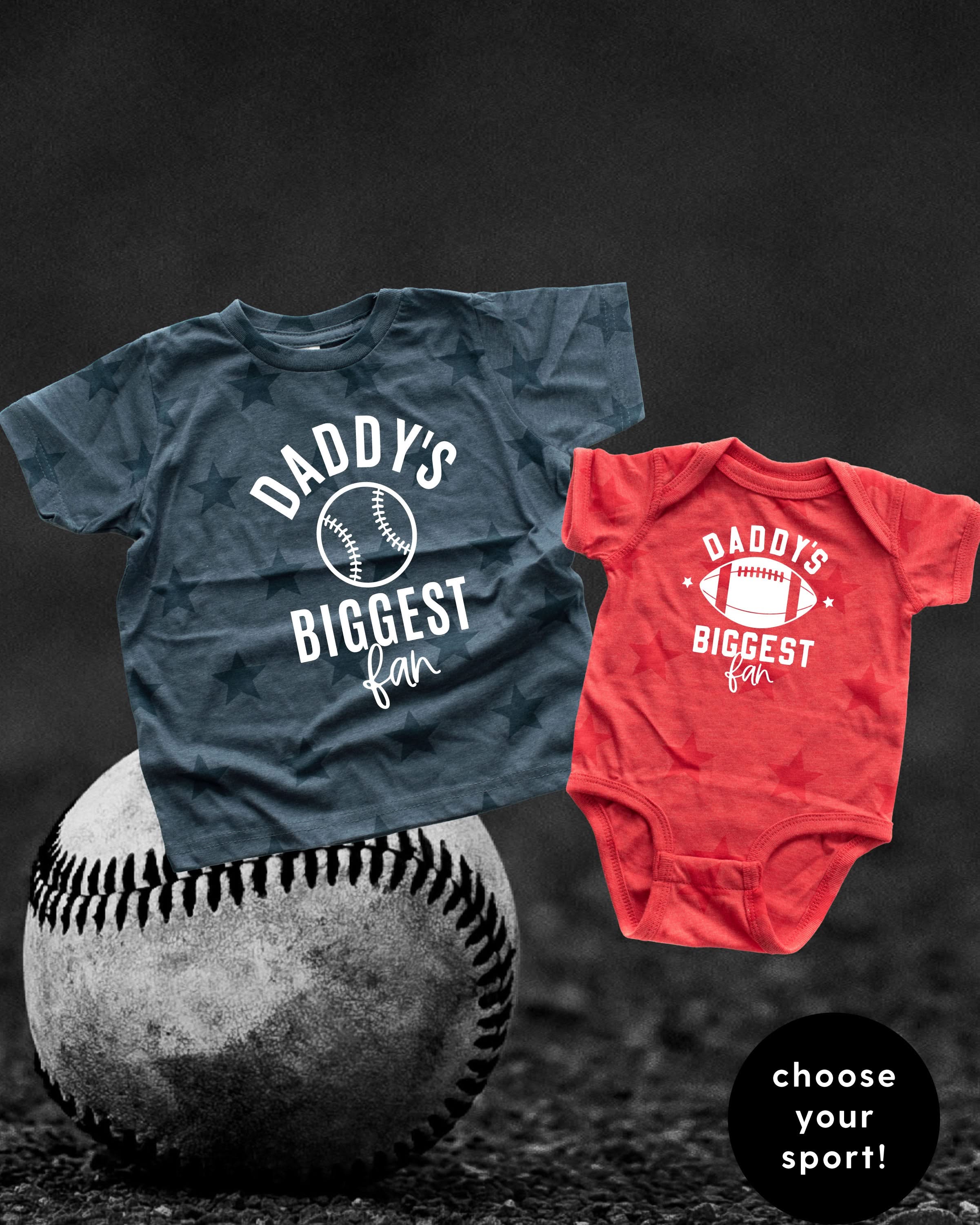 Daddy's Biggest Fan - (Choose Your Sport) - Child STAR Tee