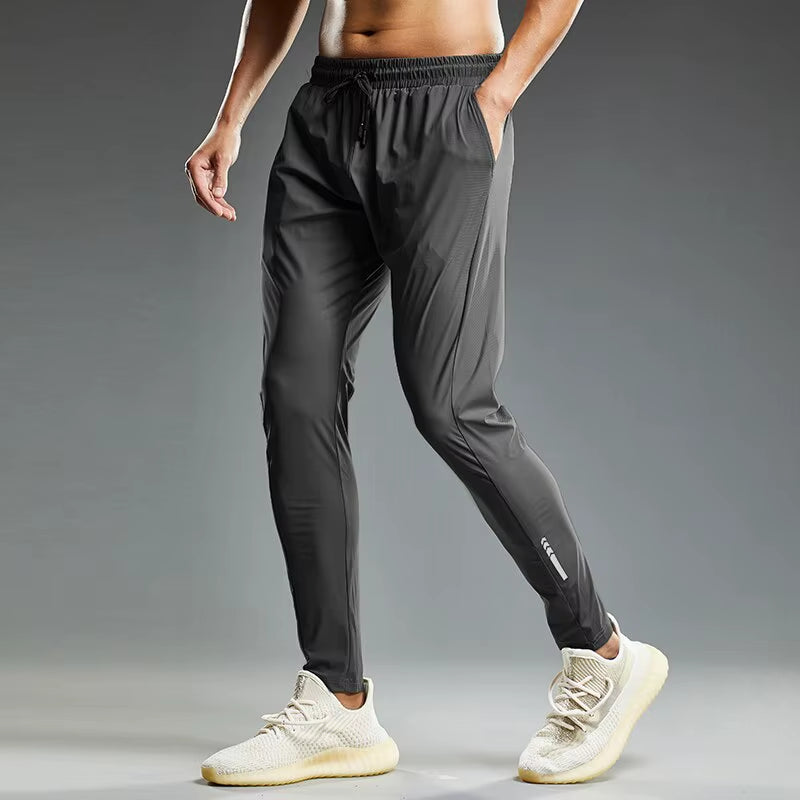 Summer Elastic Men Running Sport Pants Jogging Sweatpants Casual Outdoor Training Gym Fitness Trousers