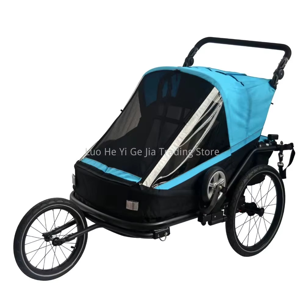 3 in 1 Kids Bike Trailer Twins Stroller Baby Jogger Red ,3 Color for Available