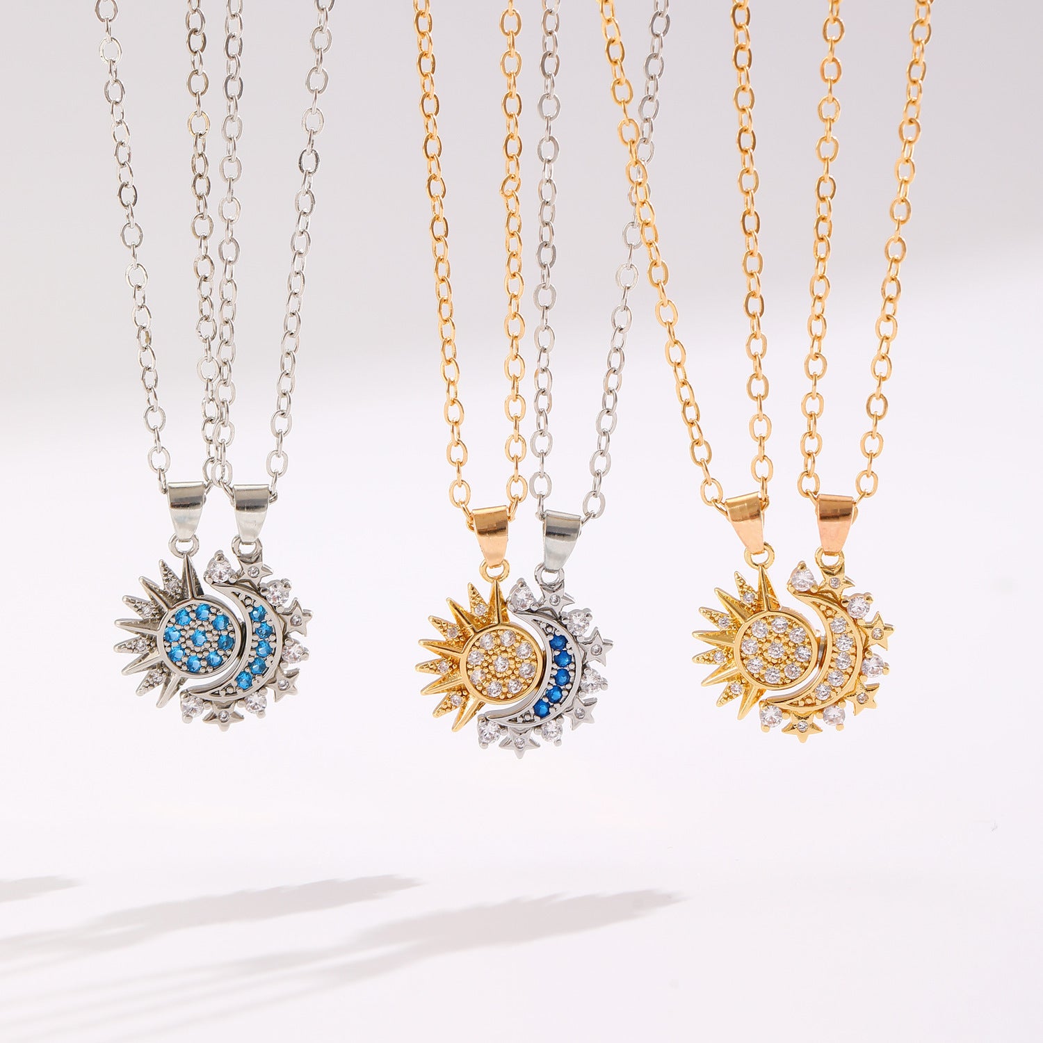 Magnetic Sun & Moon Couple Necklace