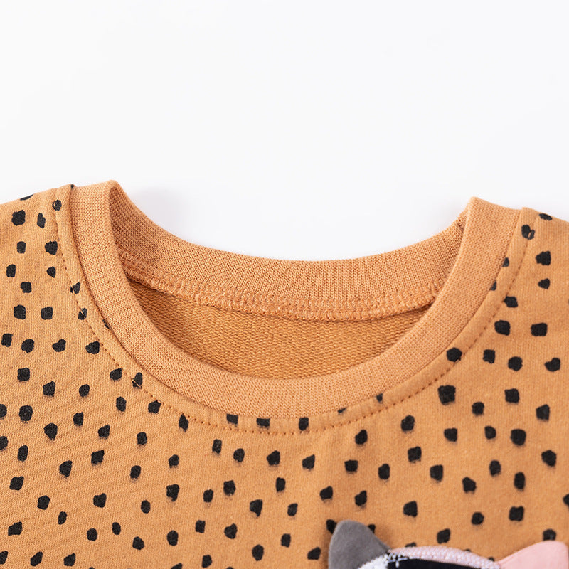 Girls Cat Cartoon Clothing Set