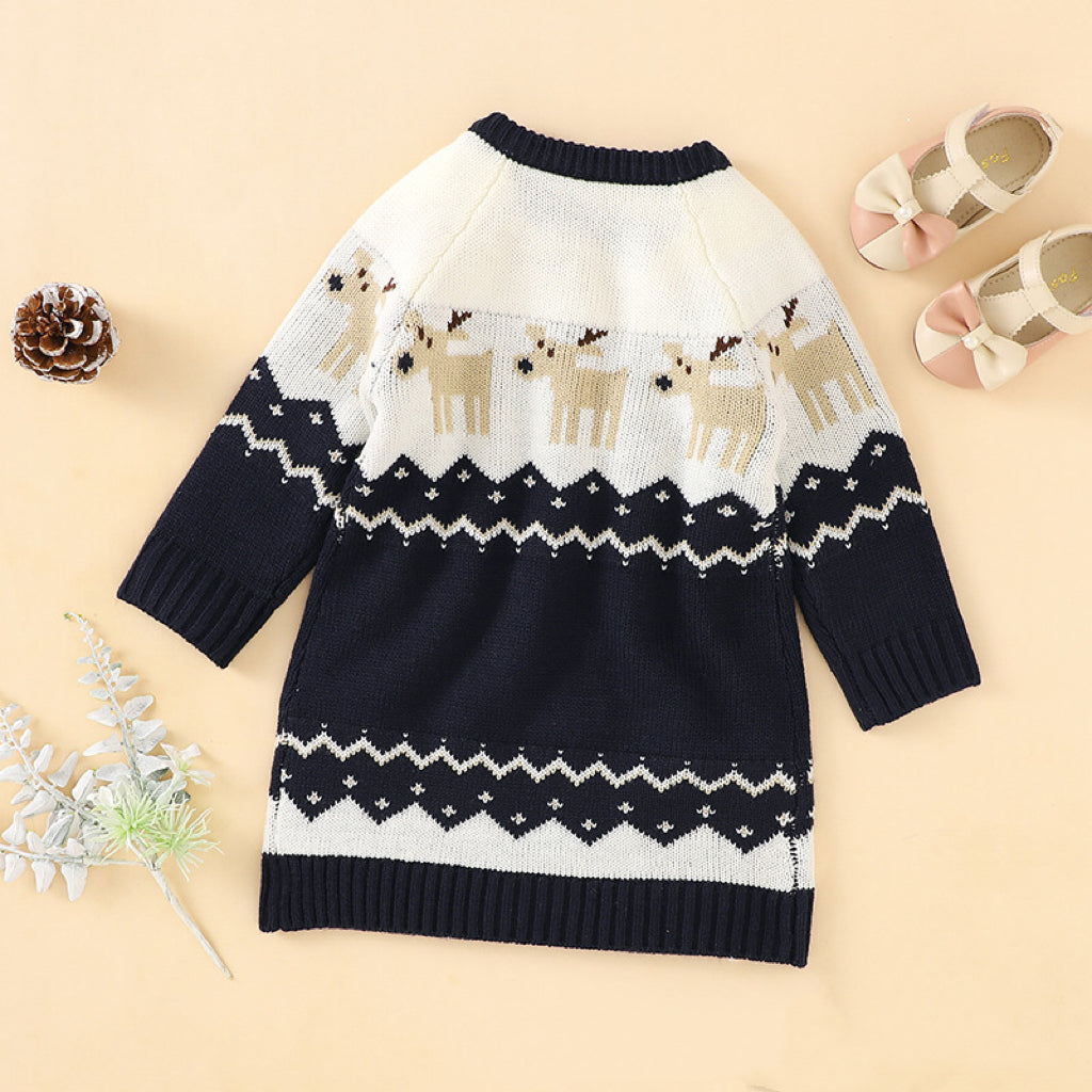 Baby Girl Embroidered Pattern Long Sleeve Dress